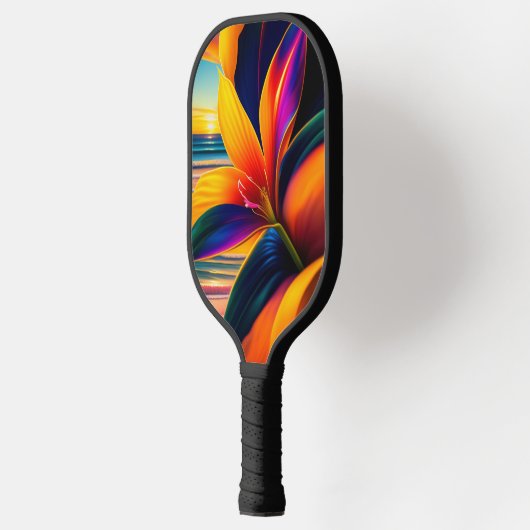 Tropische paradijsbloemen pickleball paddle (Links)