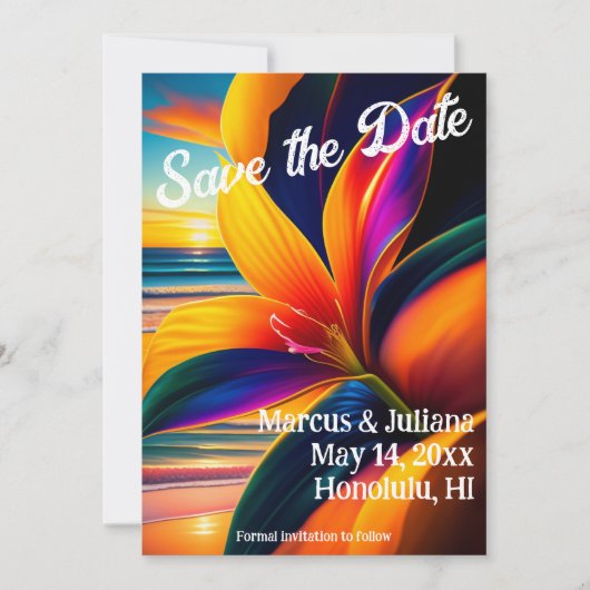 Tropische paradijsbloemen sparen de Datum (Voorkant)