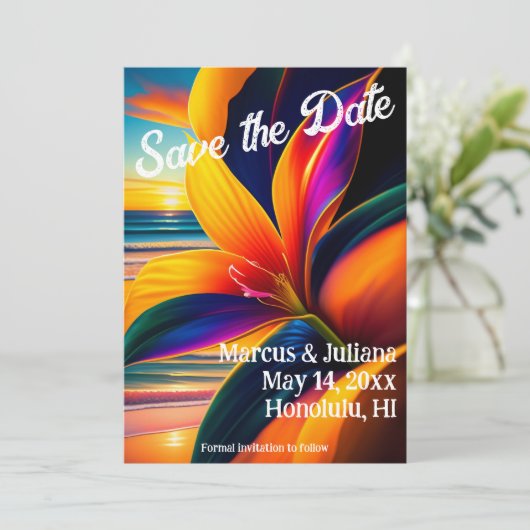 Tropische paradijsbloemen sparen de Datum (Staand voorkant)