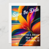 Tropische paradijsbloemen sparen de Datum (Voorkant / Achterkant)