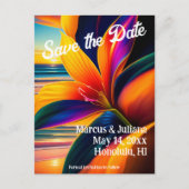 Tropische paradijsbloemen sparen de Datum Briefkaart (Voorkant)