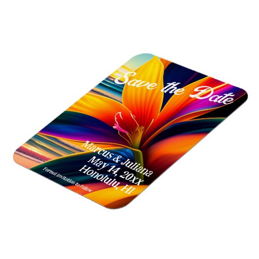 Tropische paradijsbloemen sparen de Datum Magneet (Linkerzijde)