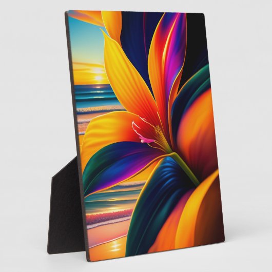 Tropische paradijsbloemen - Tabletopkunst Fotoplaat (Zijkant)