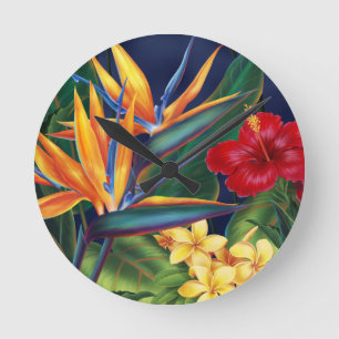 Tropische paradijse Hawaiiaanse wandklokken