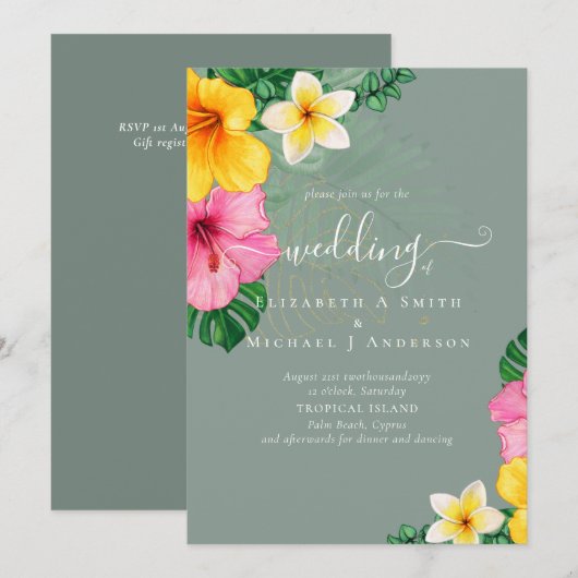 Tropische paradijse strandwiekflesjes kaart (Voorkant / Achterkant)