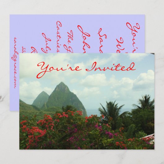 Tropische paradijse uitnodiging (Voorkant / Achterkant)
