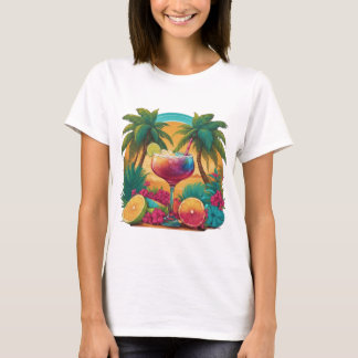 tropische paradijselijke cocktail t-shirt