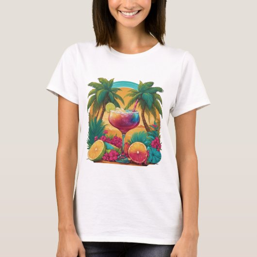 tropische paradijselijke cocktail t-shirt (Voorkant)