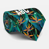 Tropische paradijsvogel Bloemen Stropdas (Opgerold)