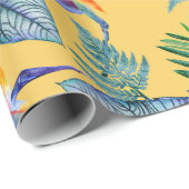 Tropische paradijsvogel en orchidee zomertuin cadeaupapier (Rol Hoek)