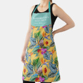 Tropische paradijsvogel en orchidee zomertuin schort (Insitu)