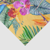 Tropische paradijsvogel en orchidee zomertuin tissuepapier (Detail)