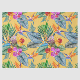 Tropische paradijsvogel en orchidee zomertuin tissuepapier