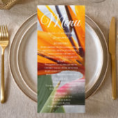 Tropische Paradijsvogel Floral bruiloft diner Menu