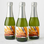 Tropische Paradijsvogel Floral Wedding Bedankt Sparkling Wijnetiket (Flessen)