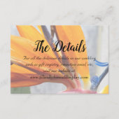 Tropische Paradijsvogel Floral Wedding Details Informatiekaartje (Voorkant)
