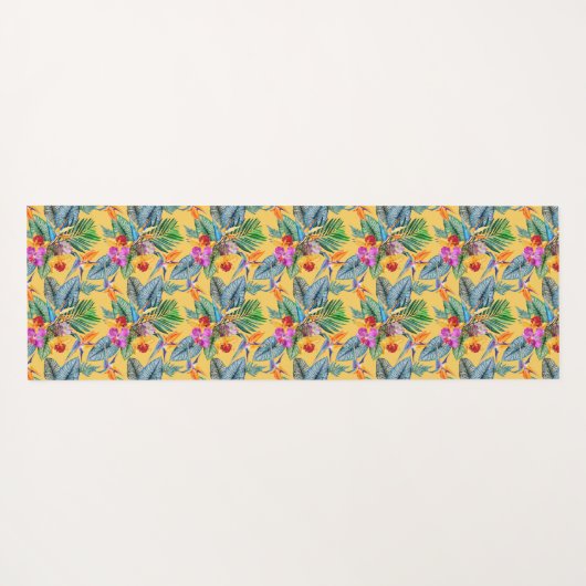 Tropische paradijsvogel & orchidee zomertuin yogamat (Achterkant (horizontaal))