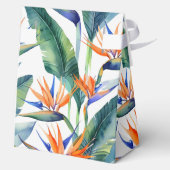 Tropische Paradijsvogel patroon Bedankdoosjes (Achterkant)