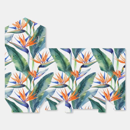 Tropische Paradijsvogel patroon Bedankdoosjes (Ongevouwen)