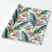 Tropische Paradijsvogel patroon Cadeaupapier (Uitgerold)