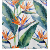 Tropische Paradijsvogel patroon Douchegordijn (Voorkant)