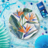 Tropische Paradijsvogel patroon Papieren Bordje (Feest)