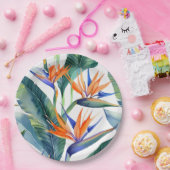 Tropische Paradijsvogel patroon Papieren Bordje (Feest)