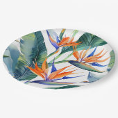 Tropische Paradijsvogel patroon Papieren Bordje (Gekanteld)
