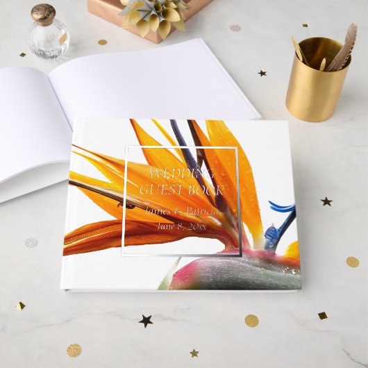 Tropische Paradijsvogel Plant Floral Wedding Gastenboek (Voorkant open)