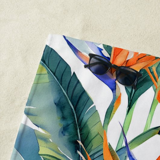 Tropische paradijsvogel strandlaken (In situ)