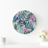 Tropische paradijsvogel, waterverf grote klok (Huis)