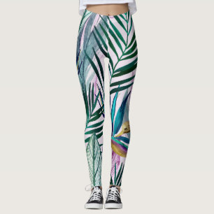 Tropische paradijsvogel, waterverf leggings