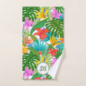 Tropische paradijzen en Flora - Monogram Bad Handdoek (Handdoek)