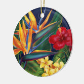 Tropische paradijzensierplanten keramisch ornament (Links)