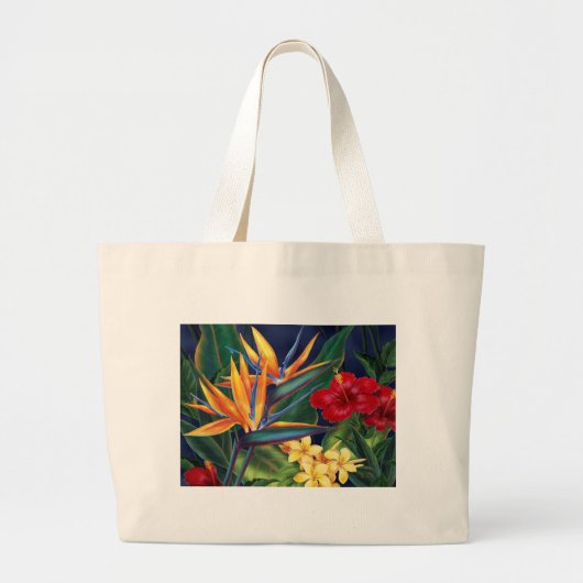 Tropische Paradise Beach Bag Grote Tote Bag (Voorkant)