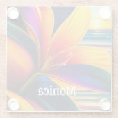 Tropische paradise Flowers gepersonaliseerd Glazen Onderzetter (Achterkant)