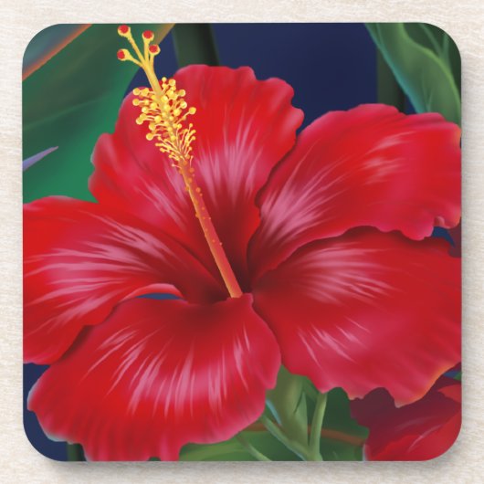 Tropische paradise Hawaiian Hibiscus Onderzetters (Voorkant)