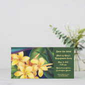 Tropische paradise Plumeria Invite & fotokaart (Staand voorkant)