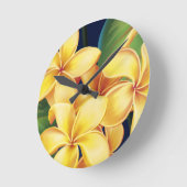 Tropische Paradise Plumeria-wandklokken Ronde Klok (Hoek)