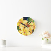 Tropische Paradise Plumeria-wandklokken Ronde Klok (Huis)