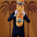 Tropische paradise retro persoonlijk skateboard<br><div class="desc">Warm retro palette en een tropisch paradijspatroon</div>