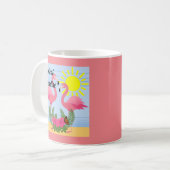 Tropische paradise roze flamingo - Klassieke Mok (Voorkant links)