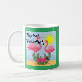 Tropische paradise roze flamingo - Klassieke Mok
