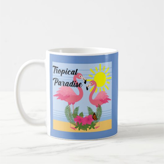 Tropische paradise roze flamingo - Klassieke Mok (Links)