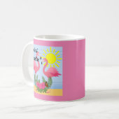 Tropische paradise roze flamingo - Klassieke Mok (Voorkant links)