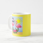 Tropische paradise roze flamingo - Klassieke Mok (Voorkant links)