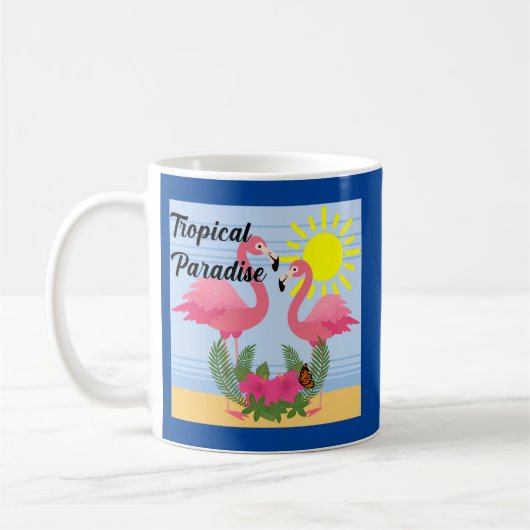 Tropische paradise roze flamingo - Klassieke Mok (Links)