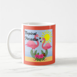 Tropische paradise roze flamingo - Klassieke Mok