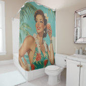 Tropische Paradise Vibes Douchegordijn (In situ)