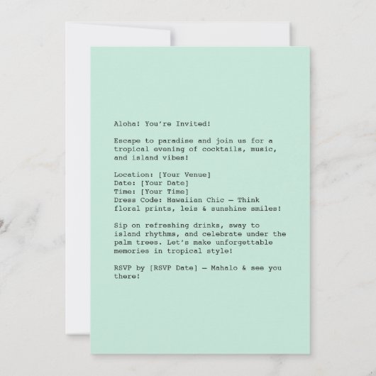 Tropische  Paradise Vibes Kaart (Achterkant)